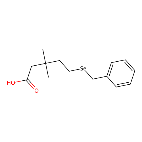 Valeric acid, 5-(benzylselenyl)-3,3-dimethyl- structure