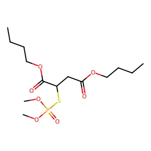 Phosphorothioic acid, S-(1,2-dibutoxycarbonyl)ethyl O,O-dimethyl ester structure