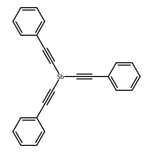 Tris(2-phenylethynyl)stibane structure