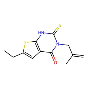 6-ethyl-3-(2-methylprop-2-enyl)-2-sulfanylidene-1H-thieno[2,3-d]pyrimidin-4-one structure