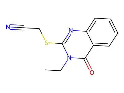 2-(3-Ethyl-4-oxoquinazolin-2-yl)sulfanylacetonitrile structure