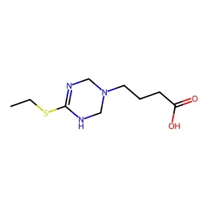 4-(4-Ethylsulfanyl-3,6-dihydro-2H-[1,3,5]triazin-1-yl)-butyric acid structure