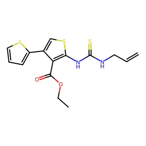 Ethyl 5'-(3-allylthioureido)-[2,3'-bithiophene]-4'-carboxylate structure