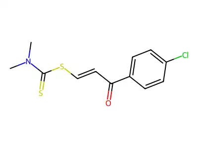 (1E)-3-(4-chlorophenyl)-3-oxoprop-1-en-1-yl dimethylcarbamodithioate structure
