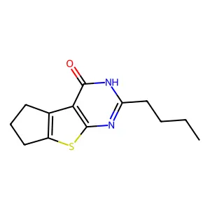 2-butyl-6,7-dihydro-5H-cyclopenta[4,5]thieno[2,3-d]pyrimidin-4-ol structure