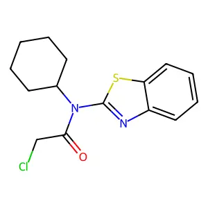 N-(1,3-benzothiazol-2-yl)-2-chloro-N-cyclohexylacetamide structure