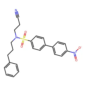 N-(2-cyanoethyl)-4-(4-nitrophenyl)-N-(3-phenylpropyl)benzenesulfonamide structure