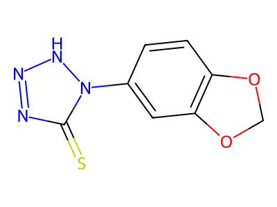 1-(1,3-benzodioxol-5-yl)-1H-tetrazole-5-thiol structure