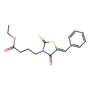 (Z)-ethyl 4-(5-benzylidene-4-oxo-2-thioxothiazolidin-3-yl)butanoate structure