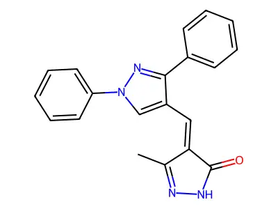 4-[(1,3-diphenyl-4-pyrazolyl)methylidene]-3-methyl-1H-pyrazol-5-one structure