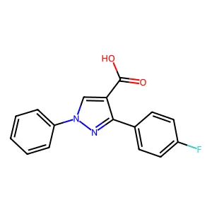 3-(4-Fluorophenyl)-1-phenyl-1H-pyrazole-4-carboxylic acid structure