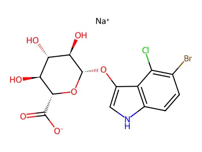 5-Bromo-4-chloro-3-indolyl-beta-D-glucuronide structure