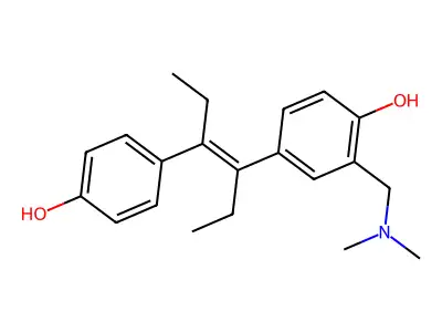 4,4'-Stilbenediol, alpha,alpha'-diethyl-3-((dimethylamino)methyl)-, (E)- structure