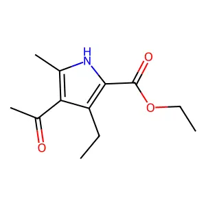 ethyl 4-acetyl-3-ethyl-5-methyl-1H-pyrrole-2-carboxylate structure