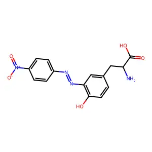 3-{(3E)-3-[2-(4-Nitrophenyl)hydrazinylidene]-4-oxocyclohexa-1,5-dien-1-yl}alanine structure