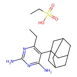 Pyrimidine, 5-(1-adamantyl)-2,4-diamino-6-ethyl-, ethylsulfonate structure