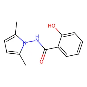 N-(2,5-dimethyl-1H-pyrrol-1-yl)-2-hydroxybenzamide structure