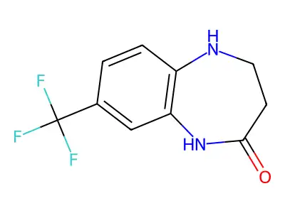8-(trifluoromethyl)-1,3,4,5-tetrahydro-2H-1,5-benzodiazepin-2-one structure
