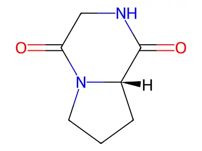 环(甘氨酸-脯氨酸)二肽 structure