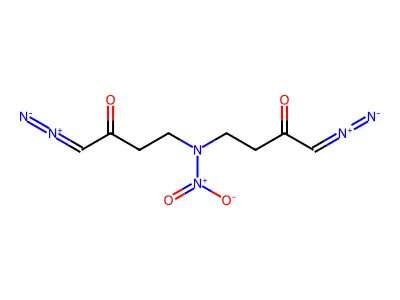 N,N-bis(4-diazo-3-oxobutyl)nitramide structure