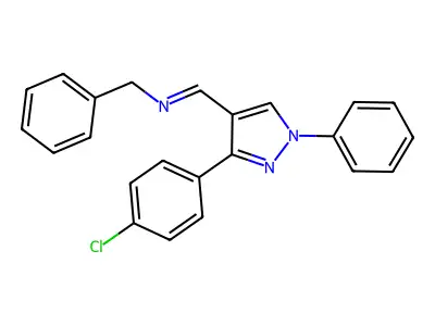 benzyl({[3-(4-chlorophenyl)-1-phenyl-1H-pyrazol-4-yl]methylidene})amine structure