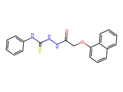 2-(naphthalen-1-yloxy)-N-[(phenylcarbamothioyl)amino]acetamide structure