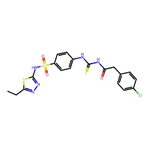 2-(4-chlorophenyl)-N-[[4-[(5-ethyl-1,3,4-thiadiazol-2-yl)sulfamoyl]phenyl]carbamothioyl]acetamide structure