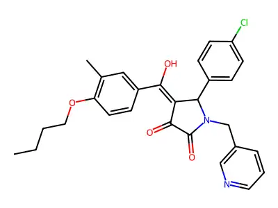 4-(4-butoxy-3-methylbenzoyl)-5-(4-chlorophenyl)-3-hydroxy-1-[(pyridin-3-yl)methyl]-2,5-dihydro-1H-pyrrol-2-one structure
