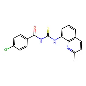 4-chloro-N-[(2-methylquinolin-8-yl)carbamothioyl]benzamide structure