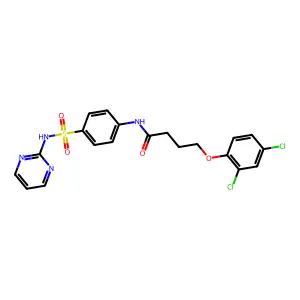 4-(2,4-dichlorophenoxy)-N-[4-(pyrimidin-2-ylsulfamoyl)phenyl]butanamide structure