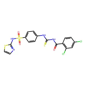 2,4-dichloro-N-[[4-(1,3-thiazol-2-ylsulfamoyl)phenyl]carbamothioyl]benzamide structure