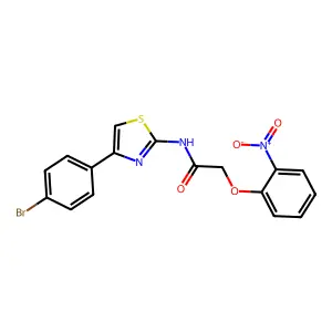 N-[4-(4-bromophenyl)-1,3-thiazol-2-yl]-2-(2-nitrophenoxy)acetamide structure