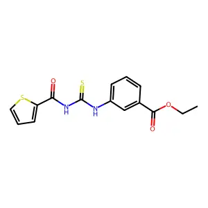 Ethyl 3-(3-(thiophene-2-carbonyl)thioureido)benzoate structure