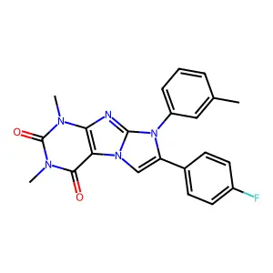 7-(4-fluorophenyl)-1,3-dimethyl-8-(m-tolyl)-1H-imidazo[2,1-f]purine-2,4(3H,8H)-dione structure