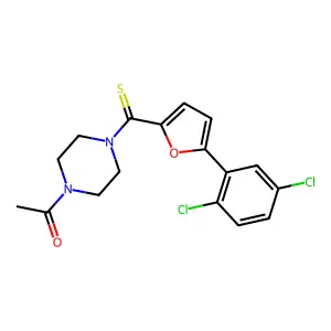 1-(4-(5-(2,5-Dichlorophenyl)furan-2-carbonothioyl)piperazin-1-yl)ethanone structure