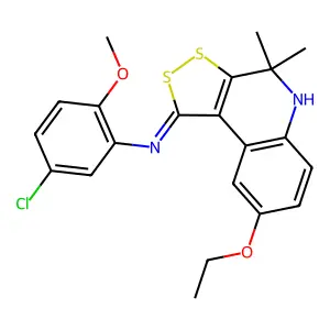5-chloro-N-[(1Z)-8-ethoxy-4,4-dimethyl-4,5-dihydro-1H-[1,2]dithiolo[3,4-c]quinolin-1-ylidene]-2-methoxyaniline structure