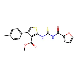 Methyl 2-(3-(furan-2-carbonyl)thioureido)-4-(p-tolyl)thiophene-3-carboxylate structure