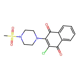 2-Chloro-3-[4-(methylsulfonyl)piperazin-1-yl]naphthalene-1,4-dione structure