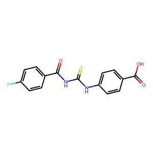4-({[(4-Fluorobenzoyl)amino]carbothioyl}amino)benzoic acid structure