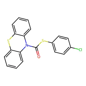 S-(4-chlorophenyl) 10H-phenothiazine-10-carbothioate structure
