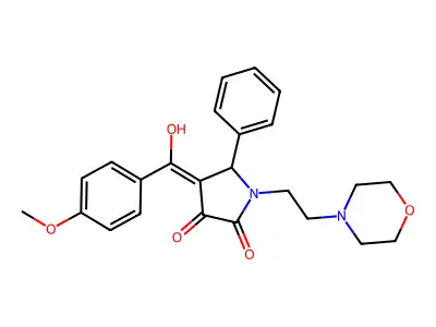 3-hydroxy-4-(4-methoxybenzoyl)-1-[2-(morpholin-4-yl)ethyl]-5-phenyl-2,5-dihydro-1H-pyrrol-2-one structure