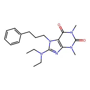 8-(Diethylamino)-1,3-dimethyl-7-(3-phenylpropyl)purine-2,6-dione structure