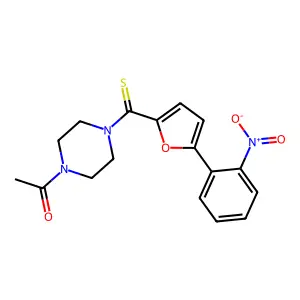 1-(4-(5-(2-Nitrophenyl)furan-2-carbonothioyl)piperazin-1-yl)ethanone structure