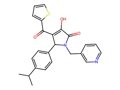 3-hydroxy-5-(4-isopropylphenyl)-1-(pyridin-3-ylmethyl)-4-(thiophene-2-carbonyl)-1H-pyrrol-2(5H)-one structure