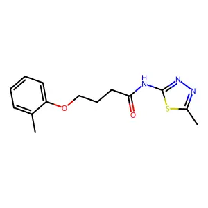 4-(2-methylphenoxy)-N-(5-methyl-1,3,4-thiadiazol-2-yl)butanamide structure