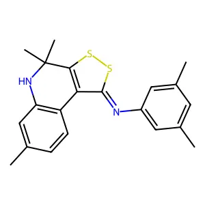 3,5-dimethyl-N-[(1Z)-4,4,7-trimethyl-4,5-dihydro-1H-[1,2]dithiolo[3,4-c]quinolin-1-ylidene]aniline structure