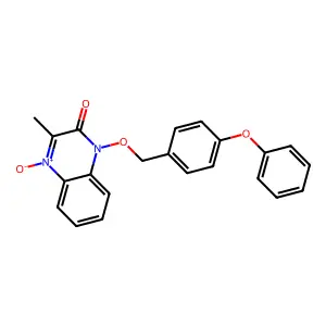 3-Methyl-4-oxido-1-[(4-phenoxyphenyl)methoxy]quinoxalin-4-ium-2-one structure