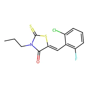 (5Z)-5-(2-chloro-6-fluorobenzylidene)-3-propyl-2-thioxo-1,3-thiazolidin-4-one structure
