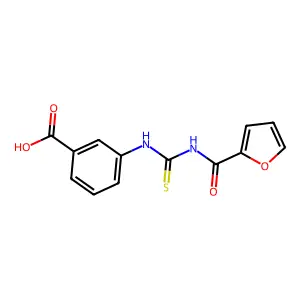 3-{[(2-Furylcarbonylamino)thioxomethyl]amino}benzoic acid structure