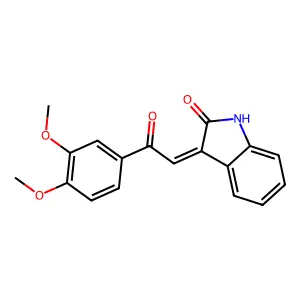 (3E)-3-[2-(3,4-dimethoxyphenyl)-2-oxoethylidene]-1H-indol-2-one structure